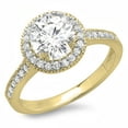 thumbnail image 1 of Dazzlingrock Collection 1.15 Carat (ctw) 14K Round White Diamond Bridal Halo Style Engagement Ring, Yellow Gold, Size 8, 1 of 1