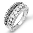 thumbnail image 1 of Dazzlingrock Collection 1.15 Carat (ctw) 18k Round Black And White Diamond Ladies Anniversary Wedding Band, White Gold, Size 7, 1 of 1