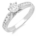 thumbnail image 1 of Dazzlingrock Collection 1.20 Carat (ctw) 14k Round Diamond Ladies Solitaire With Accents Bridal Engagement Ring 1 1/4 CT, White Gold, Size 5, 1 of 1