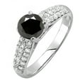 thumbnail image 1 of Dazzlingrock Collection 1.22 Carat (ctw) 14K Black & White Diamond Pave Bridal Engagement Ring 1 1/4 CT, White Gold, Size 5, 1 of 1