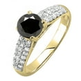 thumbnail image 1 of Dazzlingrock Collection 1.22 Carat (ctw) 14K Black & White Diamond Pave Bridal Engagement Ring 1 1/4 CT, Yellow Gold, Size 4, 1 of 1