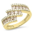 thumbnail image 1 of Dazzlingrock Collection 1.25 Carat (Ctw) 10K Champagne & White Diamond Ladies Fashion Right Hand Ring, Yellow Gold, Size 7.5, 1 of 1