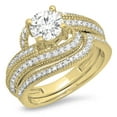 thumbnail image 1 of Dazzlingrock Collection 1.25 Carat (Ctw) 14K Round Cut Diamond Ladies Bridal Engagement Ring Set 1 1/2 CT, Yellow Gold, Size 9, 1 of 4