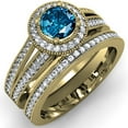 thumbnail image 1 of Dazzlingrock Collection 1.25 Carat (ctw) 10K White & Blue Diamond Ladies Engagement Ring Set 1 1/4 CT, White Gold, Size 6, 1 of 1