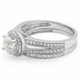 thumbnail image 1 of Dazzlingrock Collection 1.25 Carat (ctw) 10k Diamond Split Shank Halo Bridal Engagement Ring Set 1 1/4 CT, White Gold, Size 7.5, 1 of 3