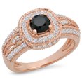 thumbnail image 1 of Dazzlingrock Collection 1.25 Carat (ctw) 14K Black & White Diamond Halo Bridal Engagement Ring 1 1/4 CT, Rose Gold, Size 5.5, 1 of 4