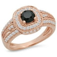 thumbnail image 1 of Dazzlingrock Collection 1.25 Carat (ctw) 14K Black & White Diamond Halo Bridal Engagement Ring 1 1/4 CT, Rose Gold, Size 6, 1 of 4