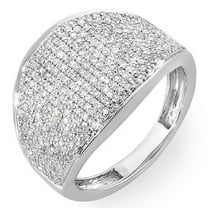 Dazzlingrock Collection 1.25 Carat (ctw) 14K Round Diamond Ladies Cocktail Right Hand Ring 1 1/4 CT, White Gold, Size 6.5
