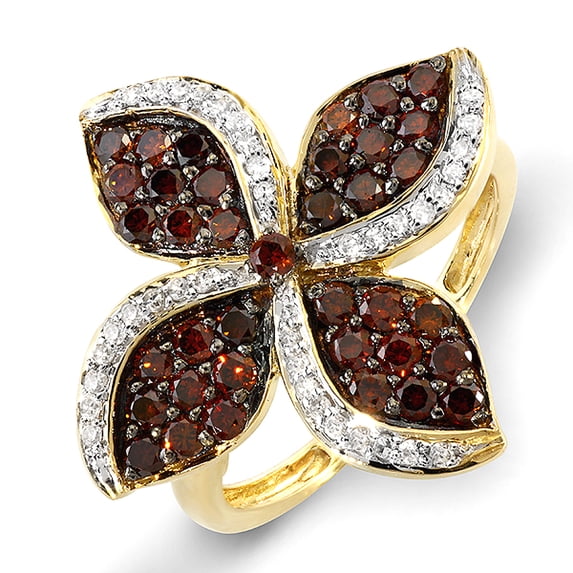 Dazzlingrock Collection 1.25 Carat (ctw) 14k Round Diamond Ladies Cocktail Ring 1 1/4 CT, Yellow Gold, Size 8