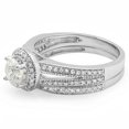 thumbnail image 1 of Dazzlingrock Collection 1.25 Carat (ctw) 14k Round Diamond Ladies Split Shank Halo Style Bridal Engagement Ring Set With Matching Band 1 1/4 CT, White Gold, Size 7, 1 of 3