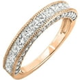 thumbnail image 1 of Dazzlingrock Collection 1.25 Carat (ctw) 18K Princess & Round Diamond Ladies Wedding Ring 1 1/4 CT, Rose Gold, Size 5.5, 1 of 1