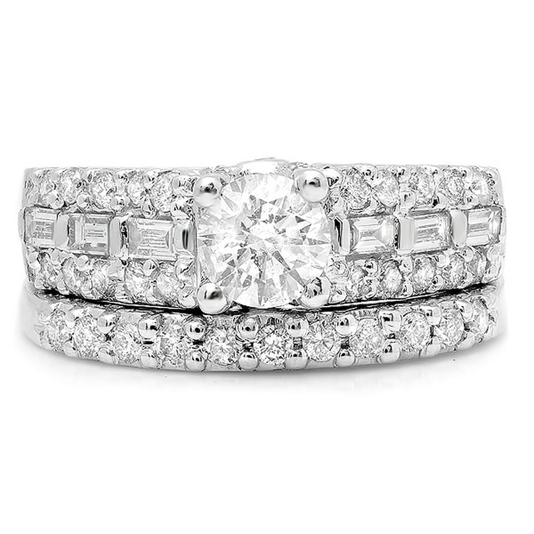 LADIES BAND 1.30CT ROUND/BAGUETTE DIAMOND 14K WHITE GOLD LADIES BAND 1.30CT ROUND/BAGUETTE DIAMOND 14K WHITE GOLD