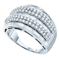 thumbnail image 1 of Dazzlingrock Collection 1.30 Carat (ctw) 14K Round & Baguette White Diamond Ladies Anniversary Wedding Band 1 1/3 CT, White Gold, 1 of 1