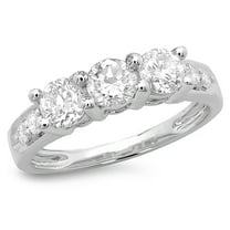 Dazzlingrock Collection 1.33 Carat (ctw) 14K Round Diamond Ladies Anniversary Wedding Stackable Band, White Gold, Size 6.5