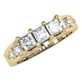 thumbnail image 1 of Dazzlingrock Collection 1.35 Carat (ctw) 18K Princess & Round White Diamond Ladies Wedding Stackable Band, Yellow Gold, Size 5, 1 of 1