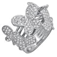 thumbnail image 1 of Dazzlingrock Collection 1.35 Carat (ctw) 18k Round Diamond Ladies Butterfly Cocktail Right Hand Ring, White Gold, Size 6, 1 of 1