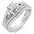 thumbnail image 1 of Dazzlingrock Collection 1.40 Carat (ctw) 14K Princess & Round Diamond Ladies Engagement Bridal Ring Set, White Gold, Size 5.5, 1 of 1