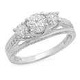 thumbnail image 1 of Dazzlingrock Collection 1.40 Carat (ctw) 14K Round Diamond 3 Stone Promise Bridal Engagement Ring, White Gold, Size 8, 1 of 6
