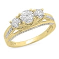 thumbnail image 1 of Dazzlingrock Collection 1.40 Carat (ctw) 14K Round Diamond 3 Stone Promise Bridal Engagement Ring, Yellow Gold, Size 5, 1 of 6