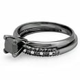 thumbnail image 1 of Dazzlingrock Collection 1.45 Carat (ctw) Black Rhodium Plated 10K Black & White Diamond Ring Set 1 1/2 CT, White Gold, Size 8.5, 1 of 3