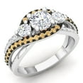 thumbnail image 1 of Dazzlingrock Collection 1.50 Carat (Ctw) 14K Champagne & White Diamond 3 Stone Engagement Ring 1 1/2 CT, White Gold, Size 8, 1 of 4