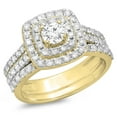 thumbnail image 1 of Dazzlingrock Collection 1.50 Carat (ctw) 10K Round Diamond Halo Style Bridal Engagement Ring Set 1 1/2 CT, Yellow Gold, Size 8, 1 of 1