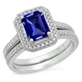 thumbnail image 1 of Dazzlingrock Collection 1.50 Carat (ctw) 10K Violet-Blue & White Cubic Zirconia Bridal Set 1 1/2 CT, White Gold, Size 4, 1 of 1