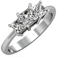 thumbnail image 1 of Dazzlingrock Collection 1.50 Carat (ctw) 10K White Cubic Zirconia 3 Stone Engagement Ring 1 1/2 CT, White Gold, Size 10, 1 of 1