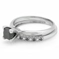thumbnail image 1 of Dazzlingrock Collection 1.50 Carat (ctw) 14K Princess Cut Black & Round White Diamond Ladies Bridal Solitaire Engagement Ring With Matching Millgrain Wedding Band Set 1 1/2 CT, White Gold, Size 5.5, 1 of 3