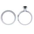 thumbnail image 1 of Dazzlingrock Collection 1.50 Carat (ctw) 14K Round Black & White Diamond Ladies Bridal Solitaire Engagement Ring With Matching Millgrain Wedding Band Set 1 1/2 CT, White Gold, Size 5.5, 1 of 3