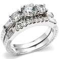 thumbnail image 1 of Dazzlingrock Collection 1.50 Carat (ctw) 14k Round & Baguette Diamond Ladies Bridal Ring Set Engagement Set 1 1/2 CT, White Gold, Size 5, 1 of 1