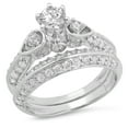thumbnail image 1 of Dazzlingrock Collection 1.50 Carat (ctw) 18K Diamond Ladies 3 Stone Bridal Engagement Ring Set 1 1/2 CT, White Gold, Size 8, 1 of 1