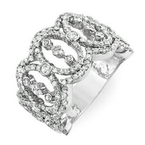 Dazzlingrock Collection 1.65 Carat (ctw) 14k Round Diamond Ladies Cocktail Designer Right Hand Ring, White Gold, Size 7.5