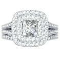 thumbnail image 1 of Dazzlingrock Collection 1.70 Carat (ctw) 14K Princess & Round Diamond Split Shank Halo Engagement Ring Set, White Gold, Size 7, 1 of 4