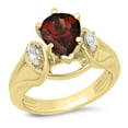 thumbnail image 1 of Dazzlingrock Collection 1.75 Carat (ctw) 10K Garnet & White Topaz Bridal 3 Stone Engagement Ring 1 3/4 CT, Yellow Gold, Size 6, 1 of 4