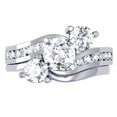 thumbnail image 1 of Dazzlingrock Collection 1.75 Carat (ctw) 14K Round Cut Diamond Swirl Bridal Engagement Ring Set 1 3/4 CT, White Gold, Size 4, 1 of 1