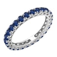 thumbnail image 1 of Dazzlingrock Collection 1.80 Carat (ctw) 14K Blue Sapphire Ladies Eternity Wedding Stackable Ring 1 3/4 CT, White Gold, Size 9, 1 of 5