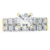 Dazzlingrock Collection 1.80 Carat (ctw) 14K Round Diamond Bridal Engagement Ring Band Set, Yellow Gold, Size 10