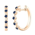 thumbnail image 1 of Dazzlingrock Collection 1.80mm Round Blue Sapphire 5 Stone Style Hinged Huggie Hoop Earrings for Women (Color Blue, Clarity Highly Included), 14K Rose Gold, 1 of 4