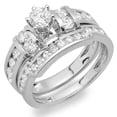 thumbnail image 1 of Dazzlingrock Collection 1.90 Carat (ctw) 10K Round White Diamond Ladies Bridal Engagement Ring Set, White Gold, Size 9, 1 of 4