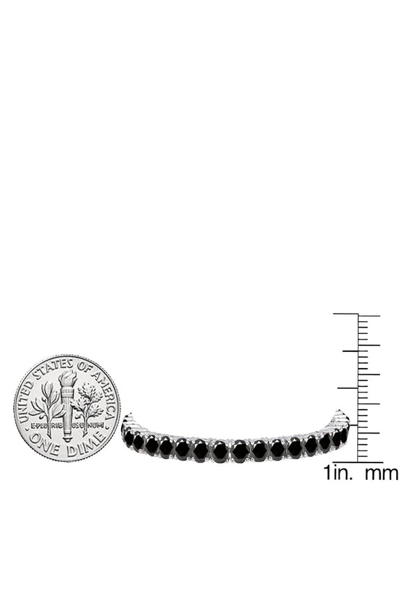 Collection 10.00 Carat (ctw) 14K Round Cut Real Black Diamond Ladies Tennis Bracelet 10 CT, White Gold