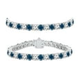thumbnail image 1 of Dazzlingrock Collection 10.00 Carat (ctw) 14K Round Cut Real Blue And White Diamond Ladies Tennis Bracelet 10 CT, White Gold, 1 of 1