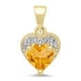 thumbnail image 1 of Dazzlingrock Collection 10K 5 MM Heart Citrine & Round Diamond Heart Pendant (Silver Chain Included), Yellow Gold, 1 of 1