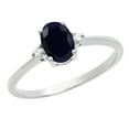 thumbnail image 1 of Dazzlingrock Collection 10K 7X5 MM Oval Blue Sapphire & Round Diamond Bridal Promise Engagement Ring, White Gold, Size 7.5, 1 of 1