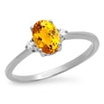 thumbnail image 1 of Dazzlingrock Collection 10K 7X5 MM Oval Citrine & Round Diamond Bridal Promise Engagement Ring, White Gold, Size 5.5, 1 of 1