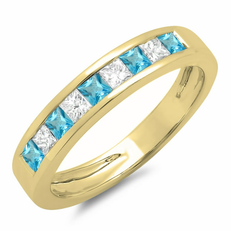 Blue topaz stackable ring hotsell white gold