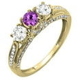 thumbnail image 1 of Dazzlingrock Collection 10K Round Amethyst & White Diamond Ladies Vintage Bridal Engagement Ring 1 CT, Yellow Gold, Size 4.5, 1 of 1