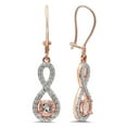 thumbnail image 1 of Dazzlingrock Collection 10K Round Blue Sapphire & White Diamond Ladies Infinity Dangling Earrings, Rose Gold, 1 of 4