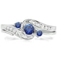 thumbnail image 1 of Dazzlingrock Collection 10K Round Blue Sapphire & White Diamond Ladies Swirl Bridal Engagement Ring Set, White Gold, Size 8.5, 1 of 5