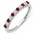 thumbnail image 1 of Dazzlingrock Collection 10K Round Garnet & White Diamond Anniversary Stackable Wedding Band, White Gold, Size 9, 1 of 1